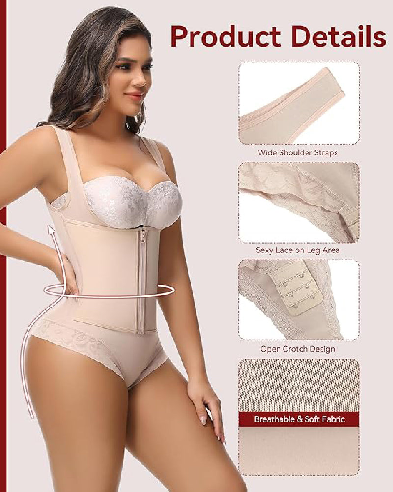 Shapshe® Fajas Colombianas Tummy Control Waist Trainer Open Bust Girdle Shapewear