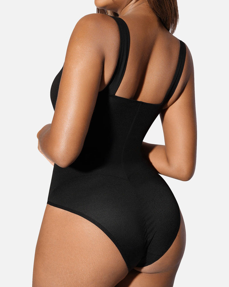 Body sin mangas con cuello cuadrado, ropa exterior adelgazante de una pieza