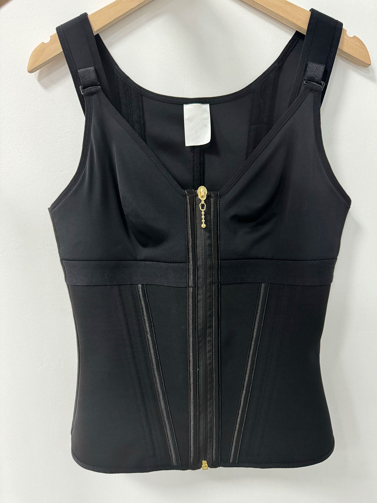 Shapshe® Women's Boned Latex Zipper Corset Tummy Control Body Shaper Vest With Bra