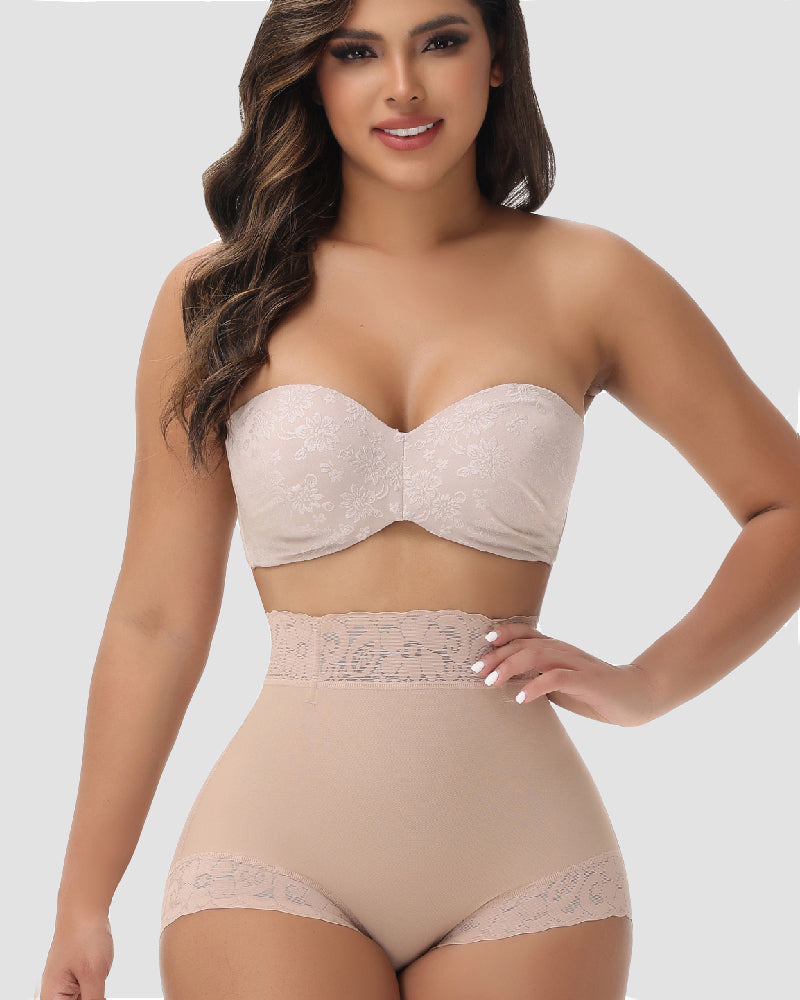Shapshe® Mid-Rise Butt Lift Shaper Panty Lace Seamless Shapewear Brief