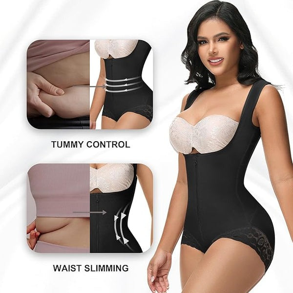 Shapshe® Leopard High Compression Fajas Colombianas Open Bust Tummy Control Body Shaper (Pre-Sale)