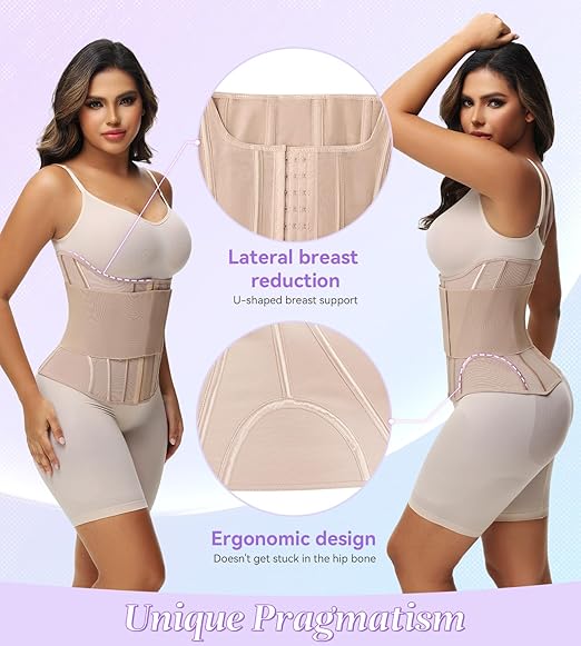 Shapshe® Women's Tummy Control Girdle Waist Trainer Workout Boned Waist Cincher Corset