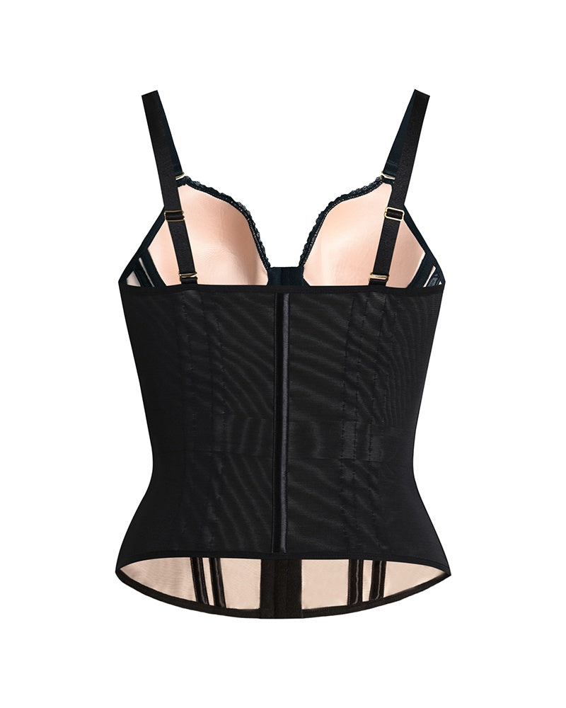 Shapshe® Fajas Colombianas Love Pattern Corset Top Zipper Waist Trainer