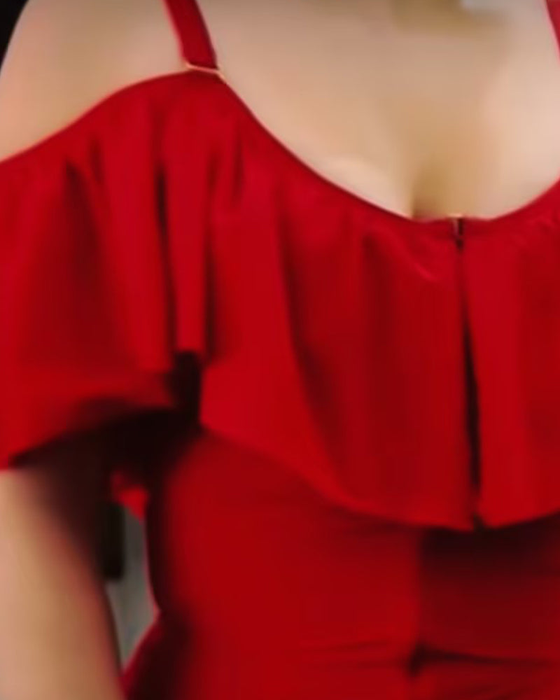 Shapshe® Fajas Colombianas One Piece Ruffled Tummy Control Triangle Swimsuit