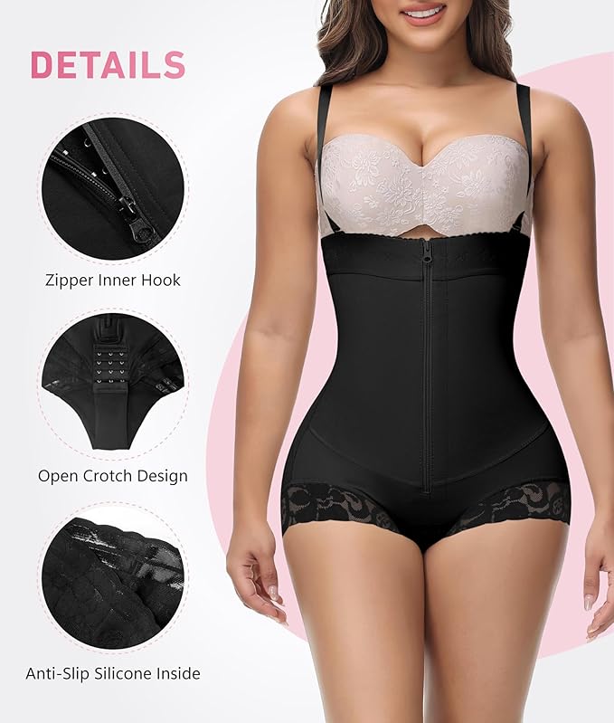 Shapshe® Fajas Colombianas Tummy Control Zipper Open Bust Compression Garment Shapewear