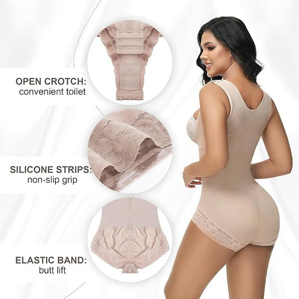 Shapshe® Leopard High Compression Fajas Colombianas Open Bust Tummy Control Body Shaper (Pre-Sale)