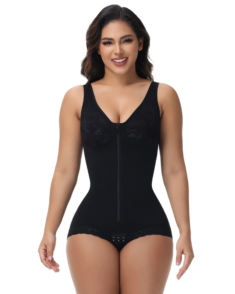 Shapshe® Fajas Colombianas Lace Bust Post Surgery Zipper BBL Compression Shapewear