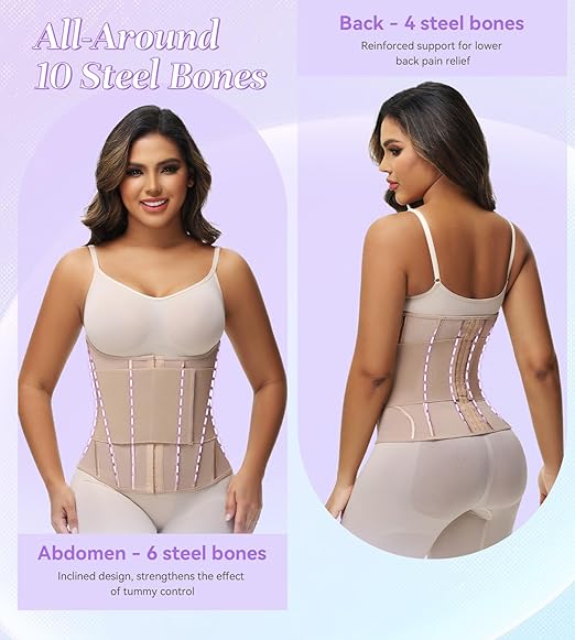 Shapshe® Women's Tummy Control Girdle Waist Trainer Workout Boned Waist Cincher Corset