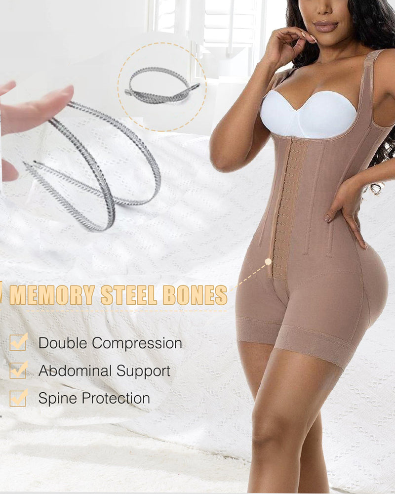 Shapshe® High Compression Open Bust Shapewear With Hook Shaper Slimming Bodysuit  Tummy Control Fajas