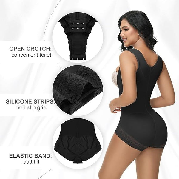 Shapshe® Leopard High Compression Fajas Colombianas Open Bust Tummy Control Body Shaper (Pre-Sale)