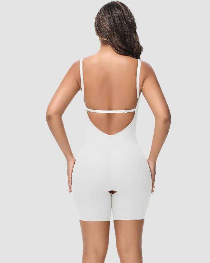 Shapshe® Women's U Plunge Strapless Tummy Control Bodysuit Low Back Built In Bra Shapewear