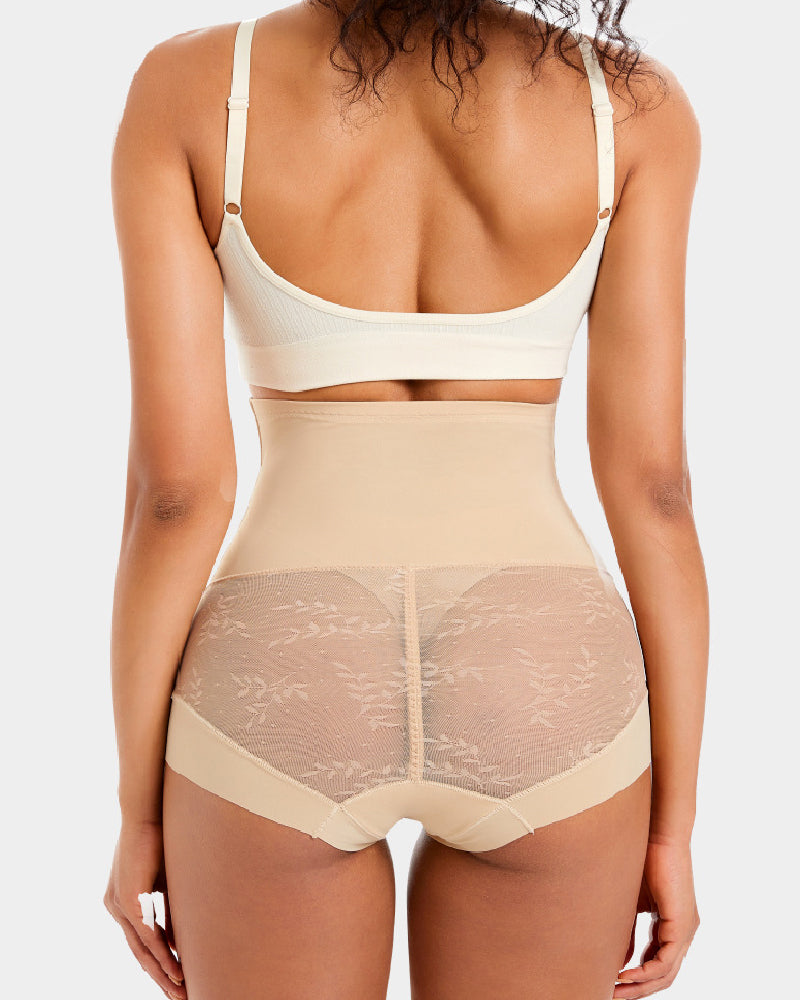 Sexy Tummy Control Thin Mesh Shapewear Panties Hip-Lift High Waist Shaping Briefs