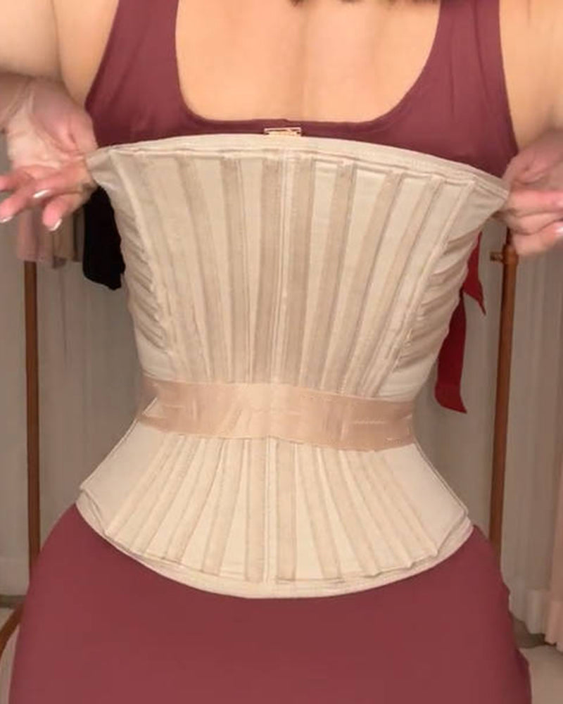 Fajas Colombianas Boned Corset Waist Trainer With Elastic Band