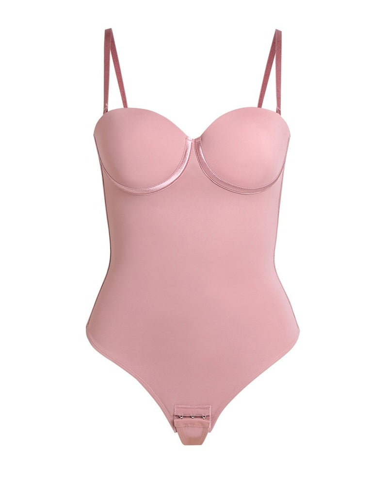 Shapshe® Sexy Back Lace-up Thong Seamless Skinny Bodysuit