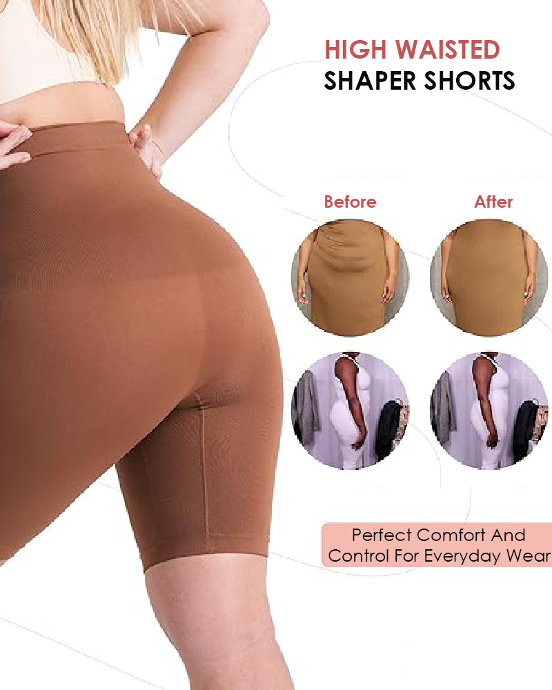 Pantalones cortos moldeadores de cuerpo más delgados de muslo con control de barriga de cintura alta
