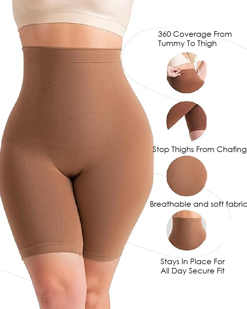 Pantalones cortos moldeadores de cuerpo más delgados de muslo con control de barriga de cintura alta