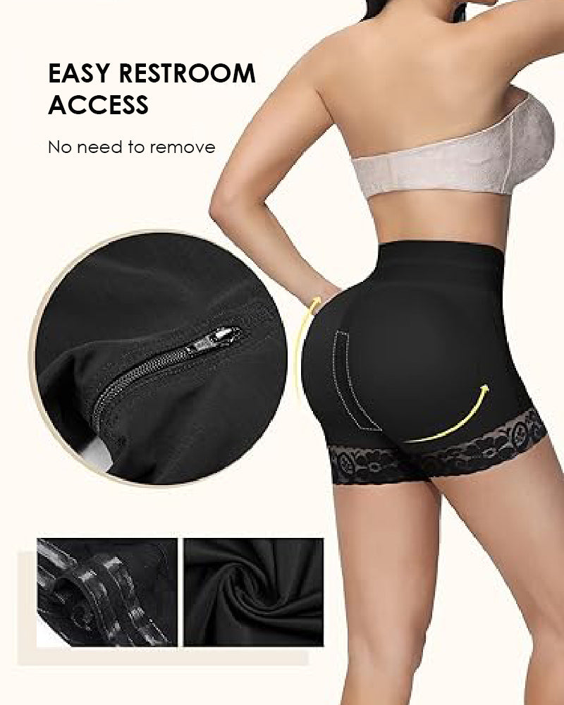 Shapshe® Double Compression High Waisted BBL Shorts With Mid-section Tummy Control Panties