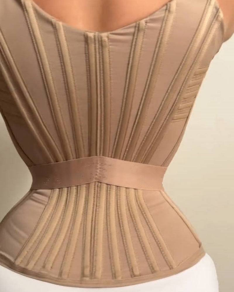 Fajas Colombianas Steel Boned Corset Top With Elastic Band