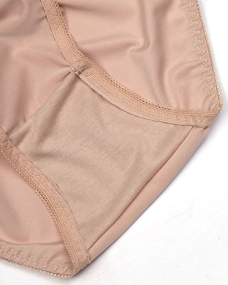 Calzoncillos de malla con control de barriga y estampado de chevrón de talle alto para mujer