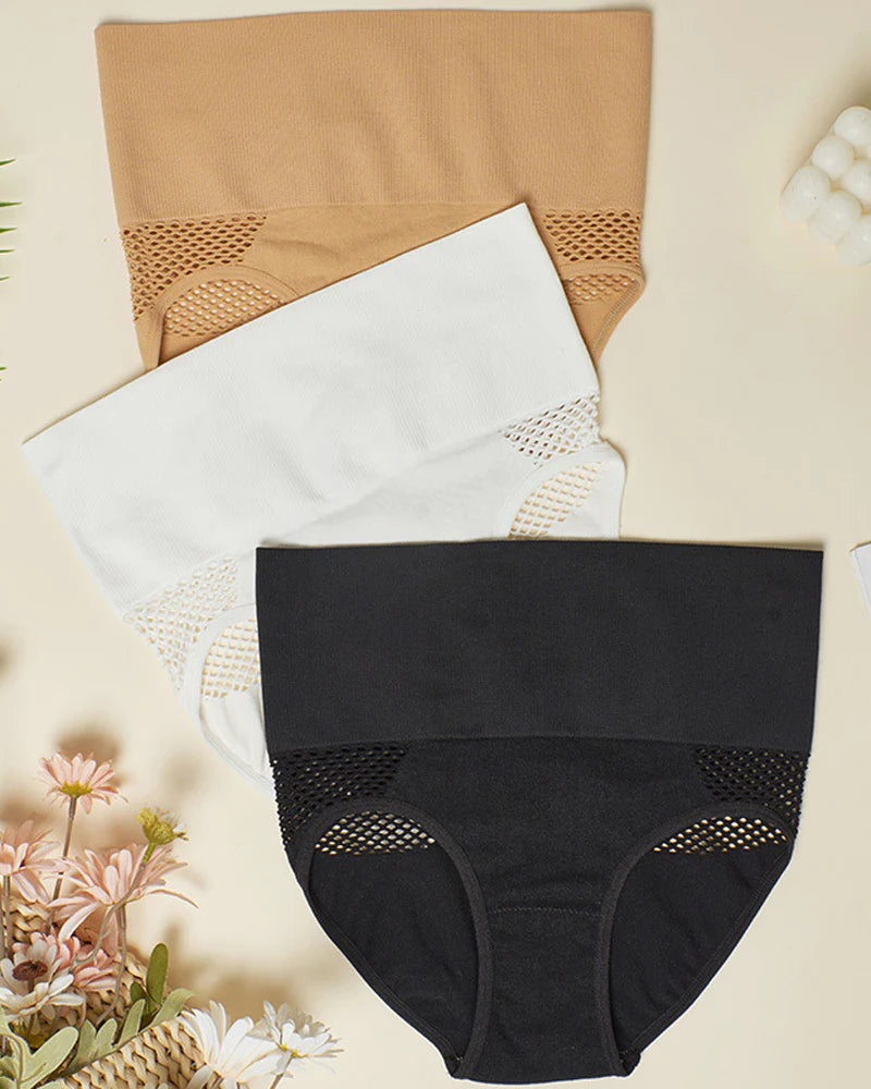 Bragas moldeadoras sin costuras para mujer, bragas caladas sexys de cintura alta