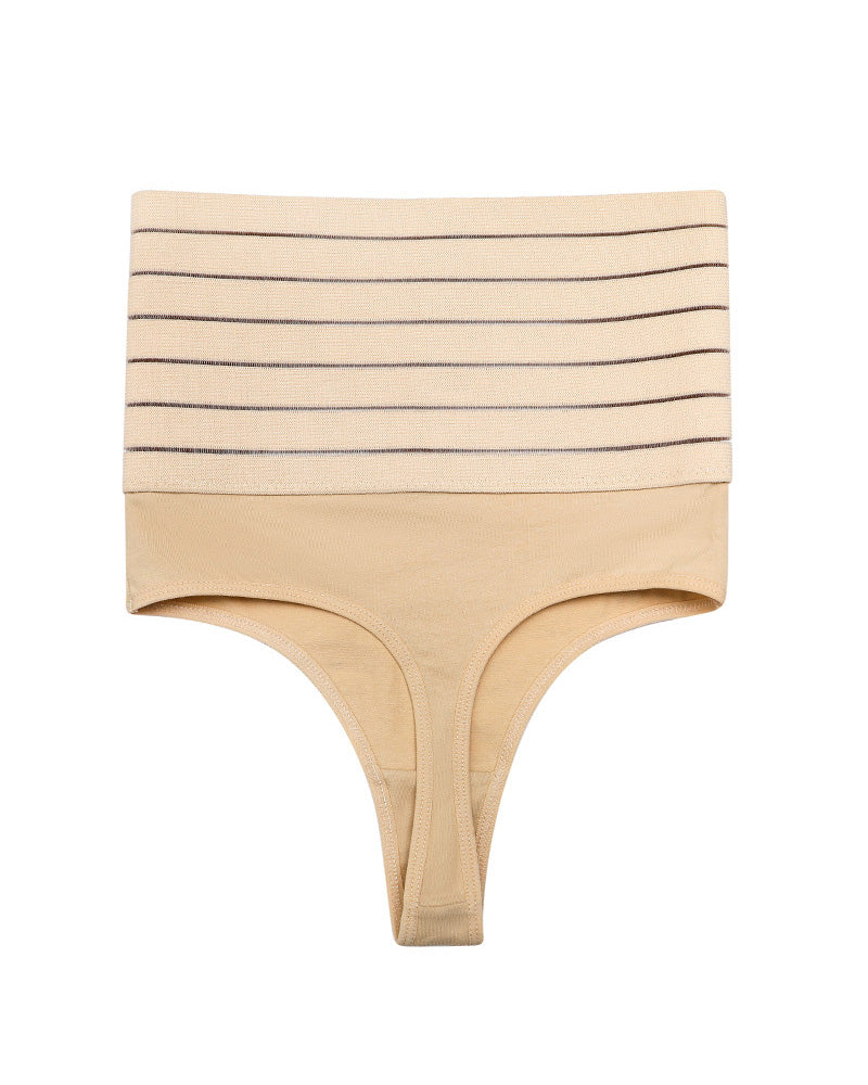 Ropa interior moldeadora de tanga elástica sin costuras con elevación de glúteos de cintura alta transpirable hueca