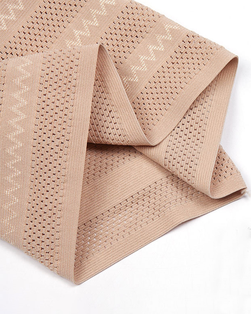 Calzoncillos de malla con control de barriga y estampado de chevrón de talle alto para mujer