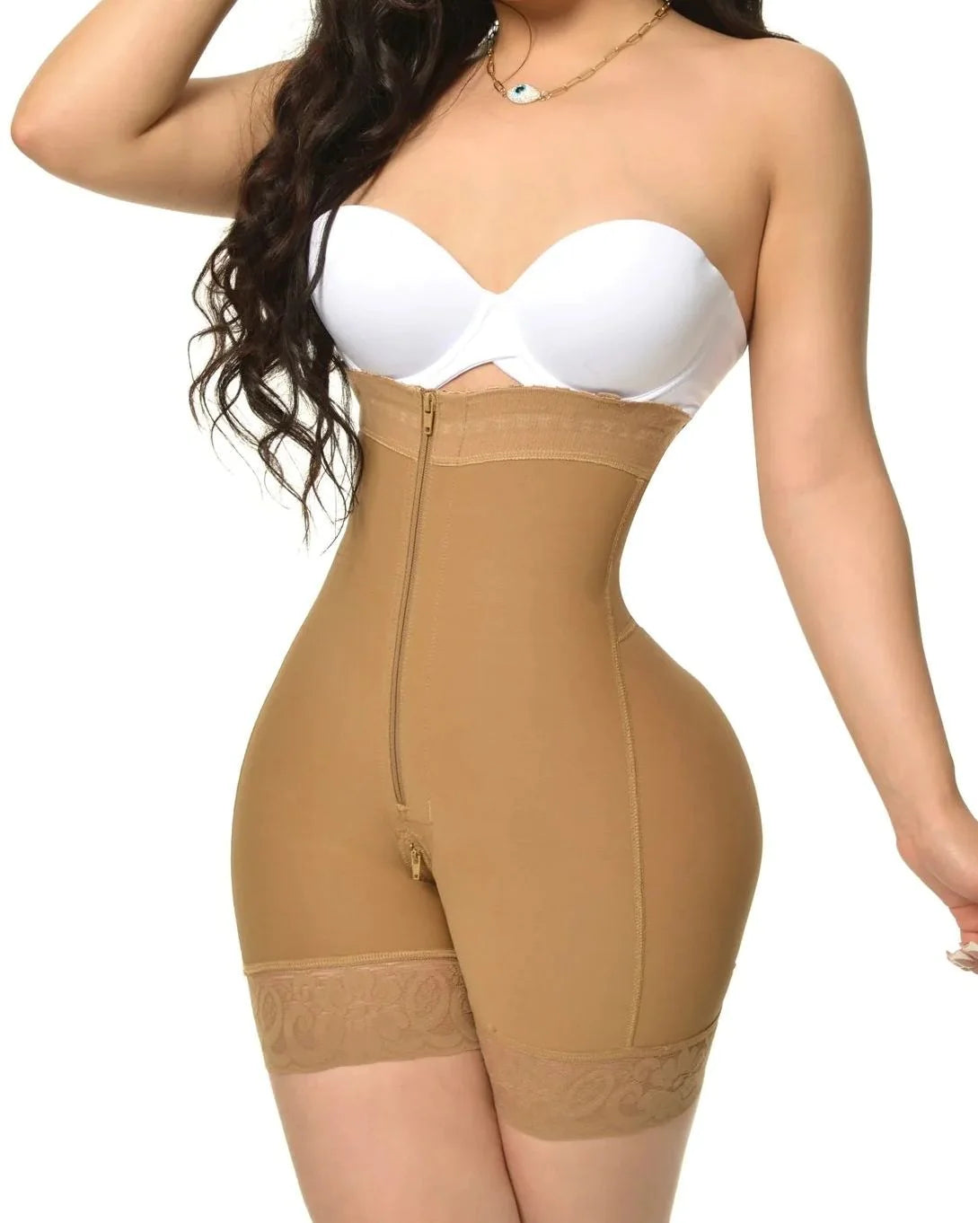 Shapshe® Fajas Colombianas Compression Shapewear Open Bust Tummy Control with Zipper