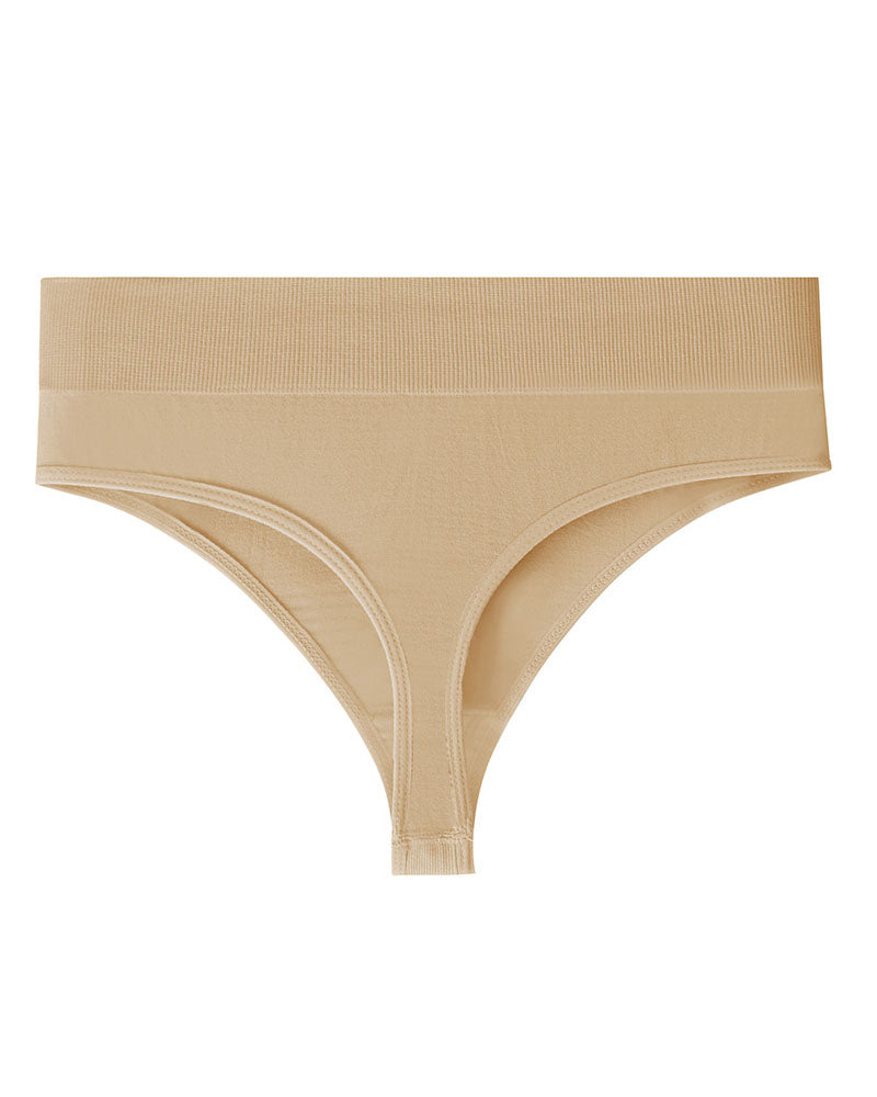 Tanga de talle alto elástico de algodón con hilo sin costuras