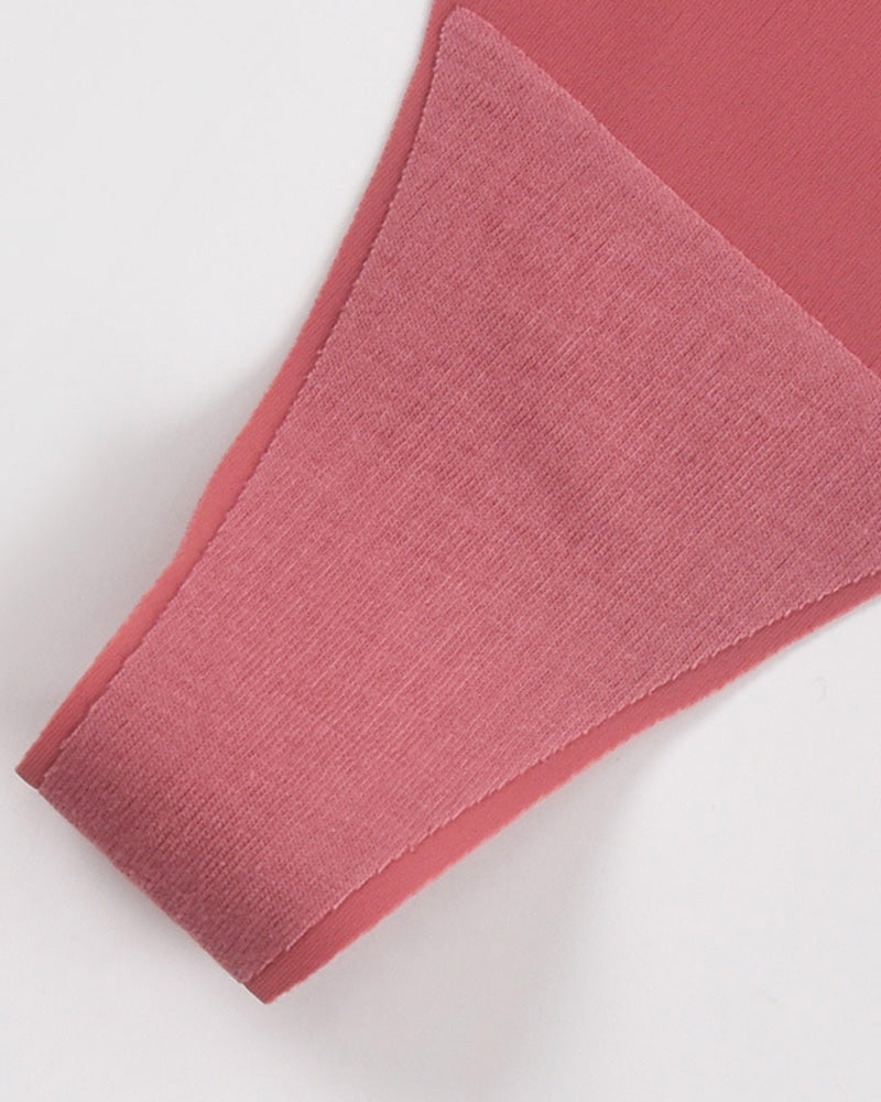 Tanga sexy sin rieles de una pieza de seda de hielo de cintura baja sólida para mujer