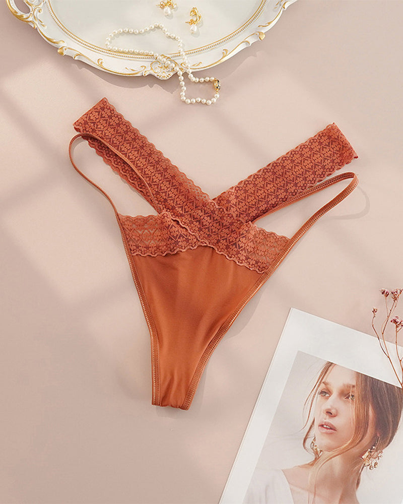 Bragas cruzadas sexys de talla grande y cintura media para mujer