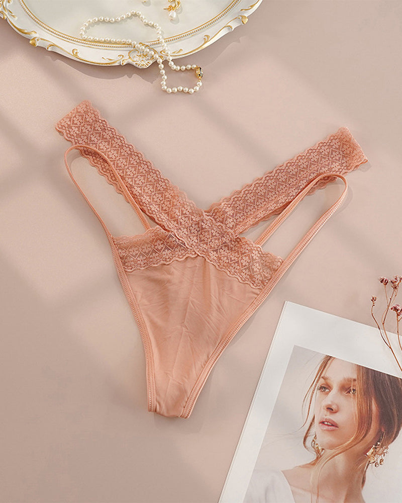 Bragas cruzadas sexys de talla grande y cintura media para mujer