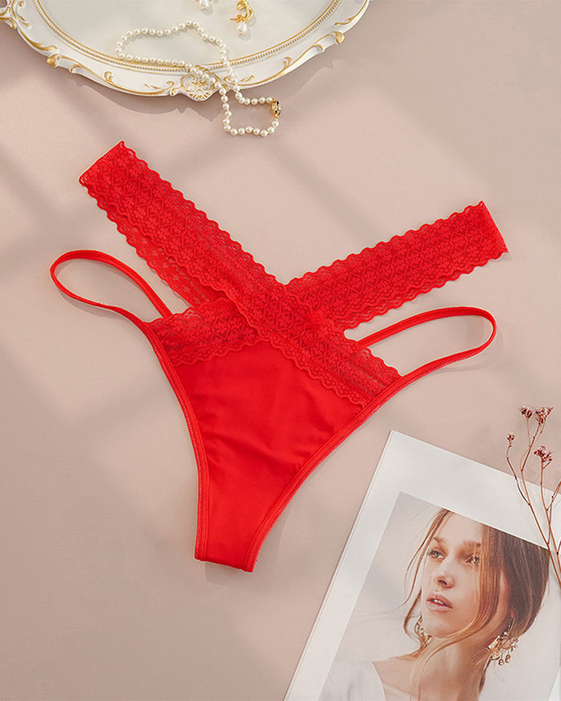 Bragas cruzadas sexys de talla grande y cintura media para mujer