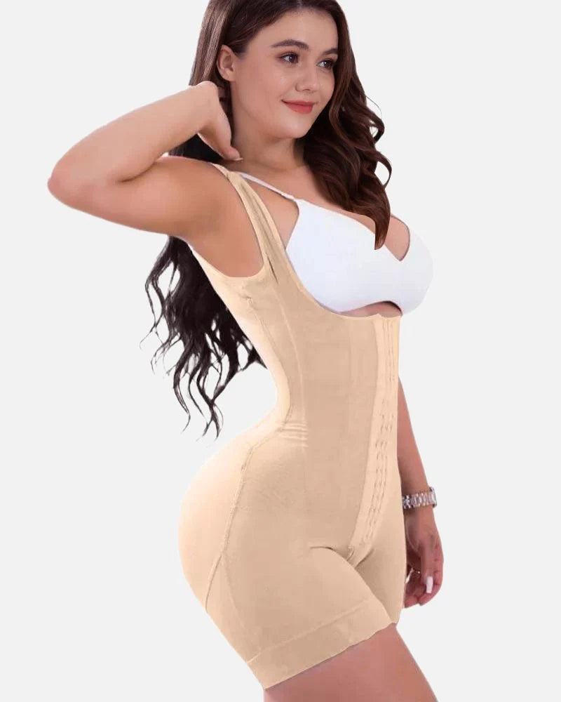 Shapshe® Firm Compression Tummy Control Shapewear Adjustable Bodysuit Hook and Eye Closure