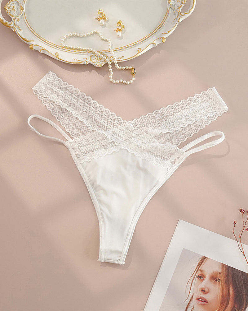 Bragas cruzadas sexys de talla grande y cintura media para mujer