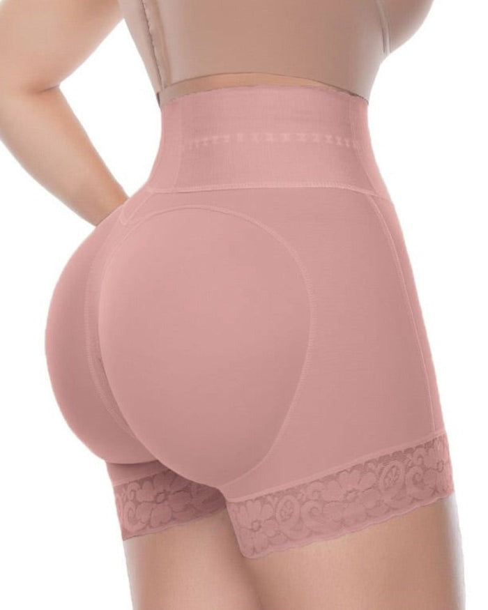 Shapshe® Double Compression High Waisted BBL Shorts With Mid-section Tummy Control Panties