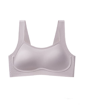 Soft Square Collar Fixed Cup Wireless Anti-sagging Bra Seamless Breathable Underwear