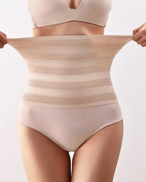 Sexy Hollow Breathable Tummy Control Shapewear Panties High Waist Lace Edge Shaper Briefs