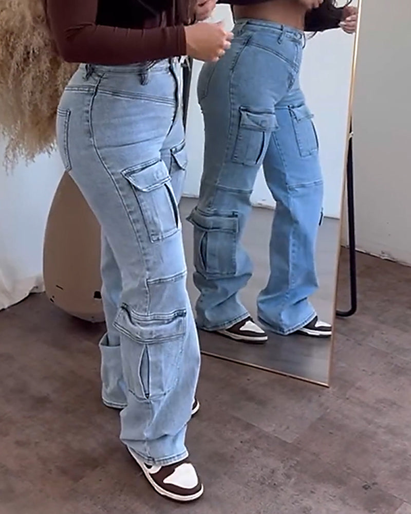 Shapshe® Work Style Multi-Pocket Cargo Jeans for Women