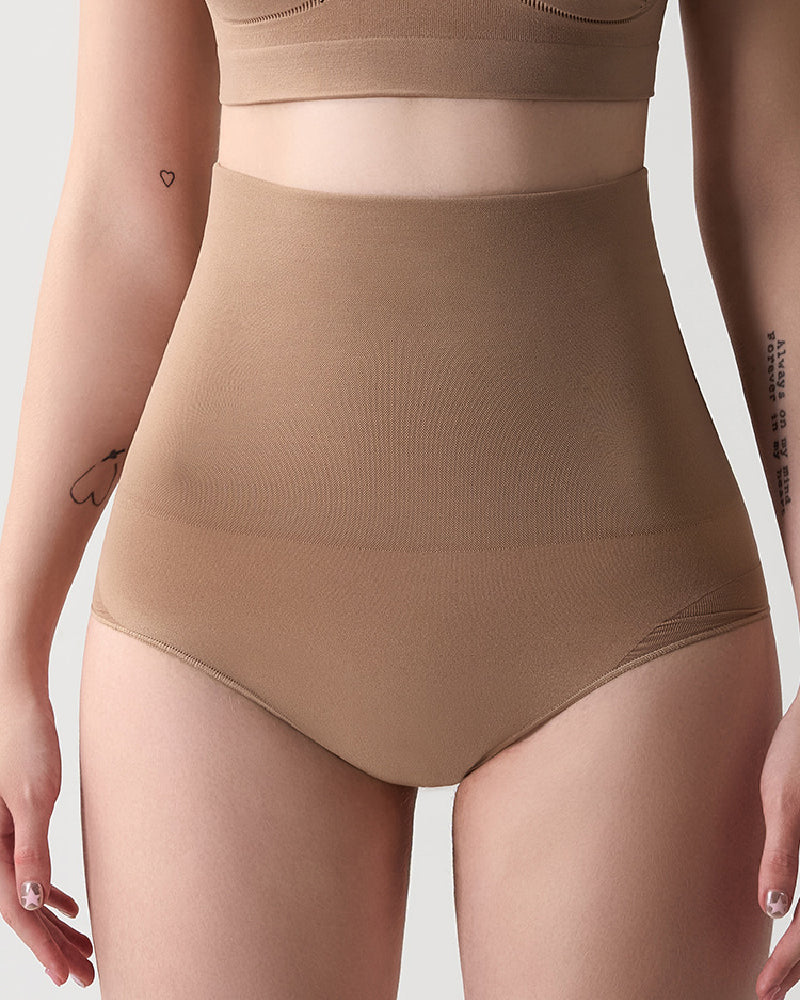Seamless High Waist Sculpt Soft Tummy Control Shapewear Briefs With Removable Strap