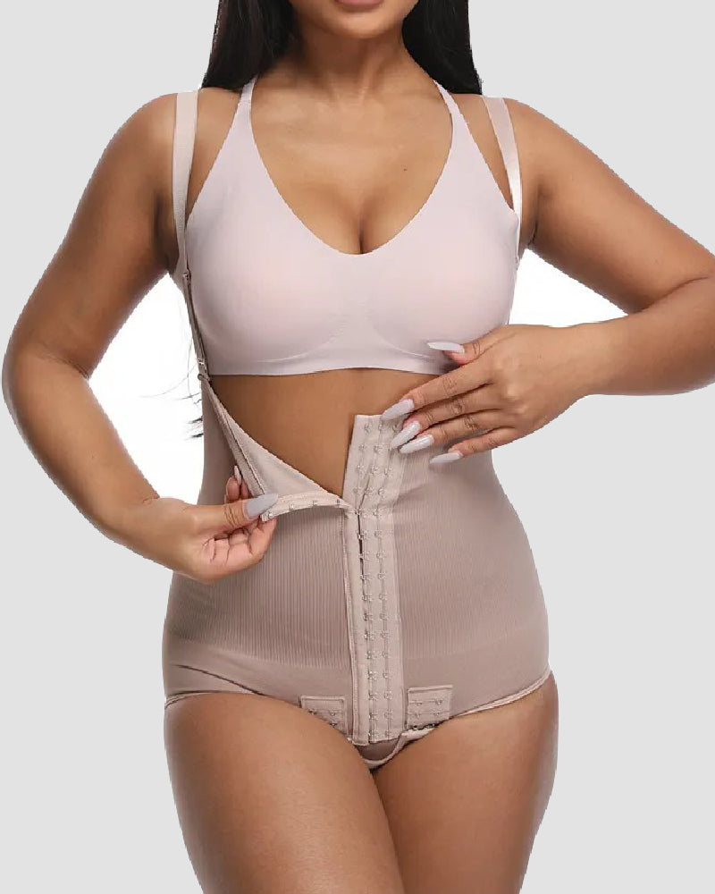 Women's Tummy Control Adjustable Buckle Front Open Bust Shapewear