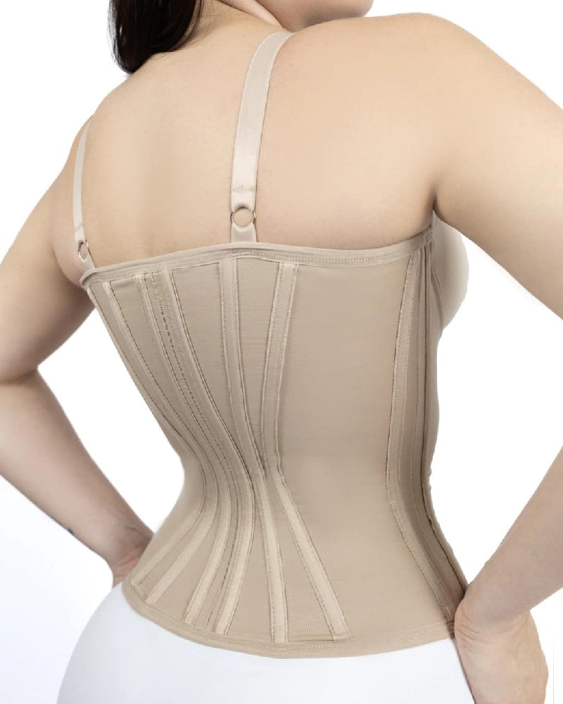 18 Steel Bone Satin Waist Trainer Vest Posture Corrector Push Up Corset Top (Pre-sale)