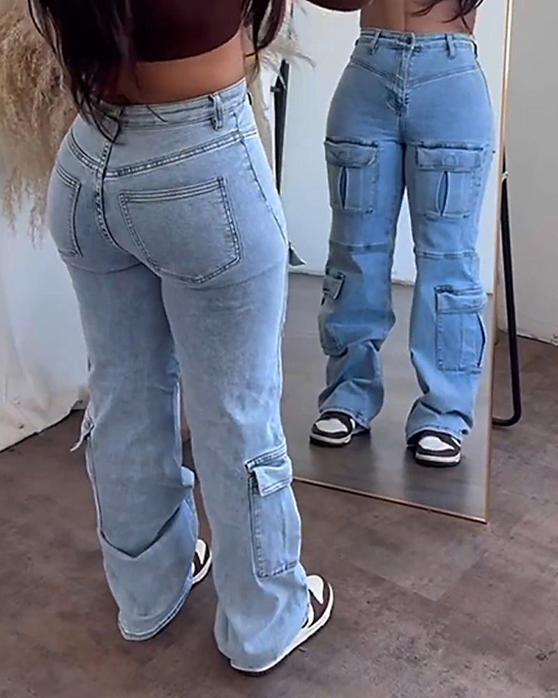Shapshe® Work Style Multi-Pocket Cargo Jeans for Women
