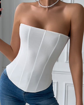 High Elastic Mesh Tube Top Tummy Control Body Shaping Vest