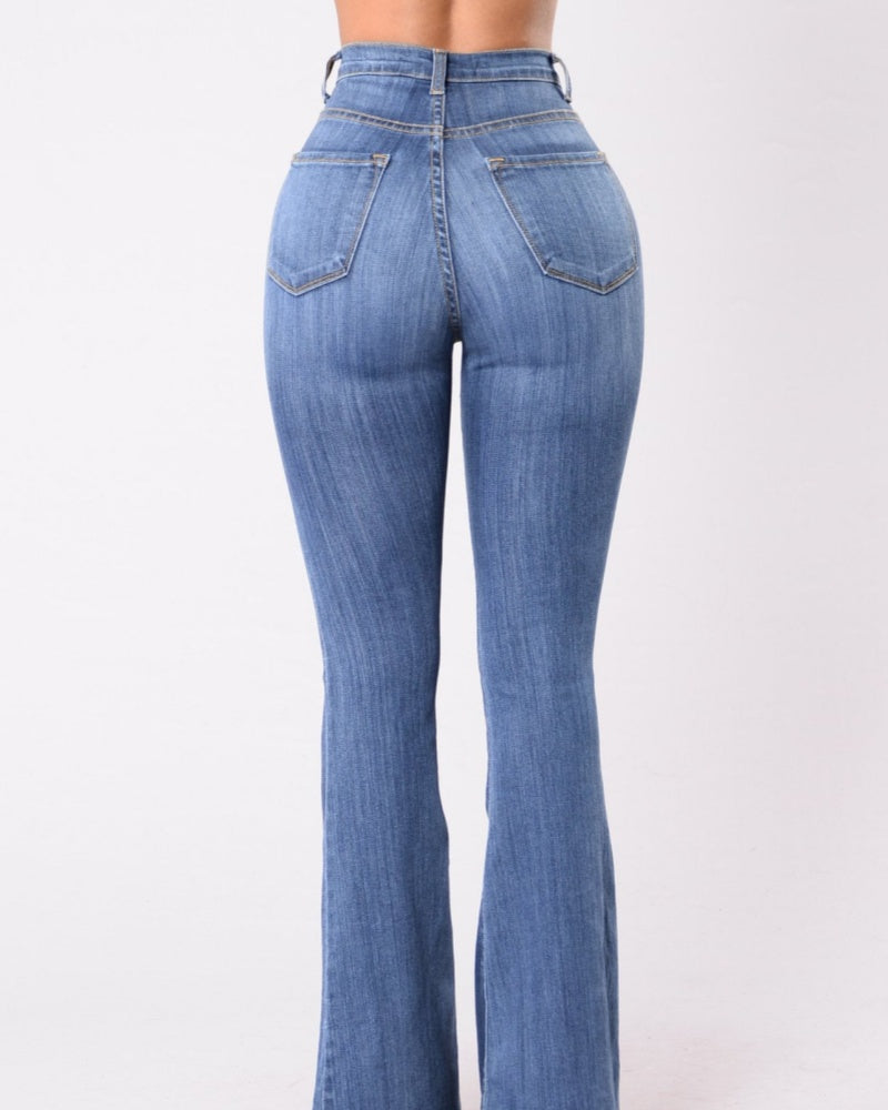 Women's High Waisted Flared Jeans