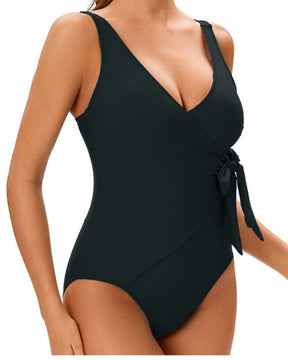 V-neck Backless Sleeveless Triangle One-piece Swimsuit for Hourglass Shape