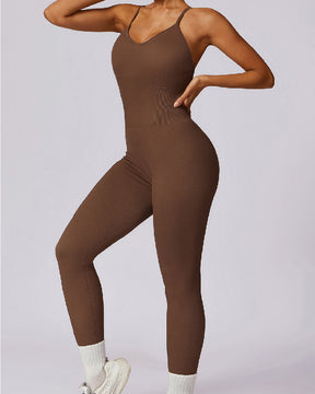 Criss Cross Seamless Scrunch Butt Romper Spaghetti Strap Tummy Control Jumpsuit