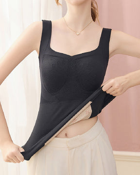 Women's Seamless Thermal Push Up Underwear Vest Heating Built in Bra Tank Tops