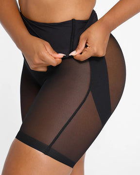 Sheer Mesh Smooth Butt Lift Shaping Shorts High Waist Thigh Slimmer Shaper Shorts