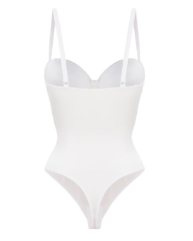Shapshe® Women's Corset Thong Tummy Control Butt Lift Bodysuit Shapewear With Wired-Cup Bra