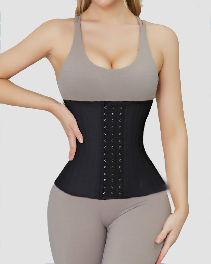 Women's Adjustable Latex Waist Trainer 25 Steel Boned Slimming Workout Latex Corset